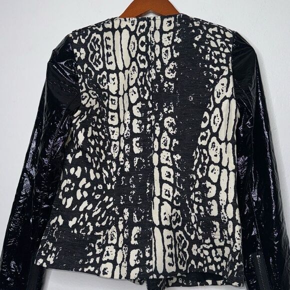 STYLESTALKER Animal Print Faux Leather Jacket Womens Size Small - Picture 13 of 14